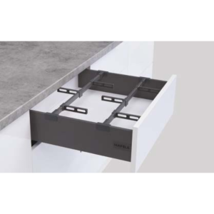 Bộ phụ kiện chia hộc tủ màu xám đậm dài 900mm Hafele