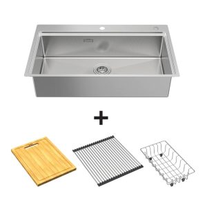 Chậu Inox Hafele 860mm HS24-SSN1S-8650 567.20.637 image 1