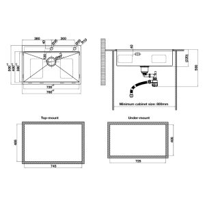 chậu rửa chén inox hafele WS R10 HS24-SSN1S-7650 SILVER 567.20.627 image 3