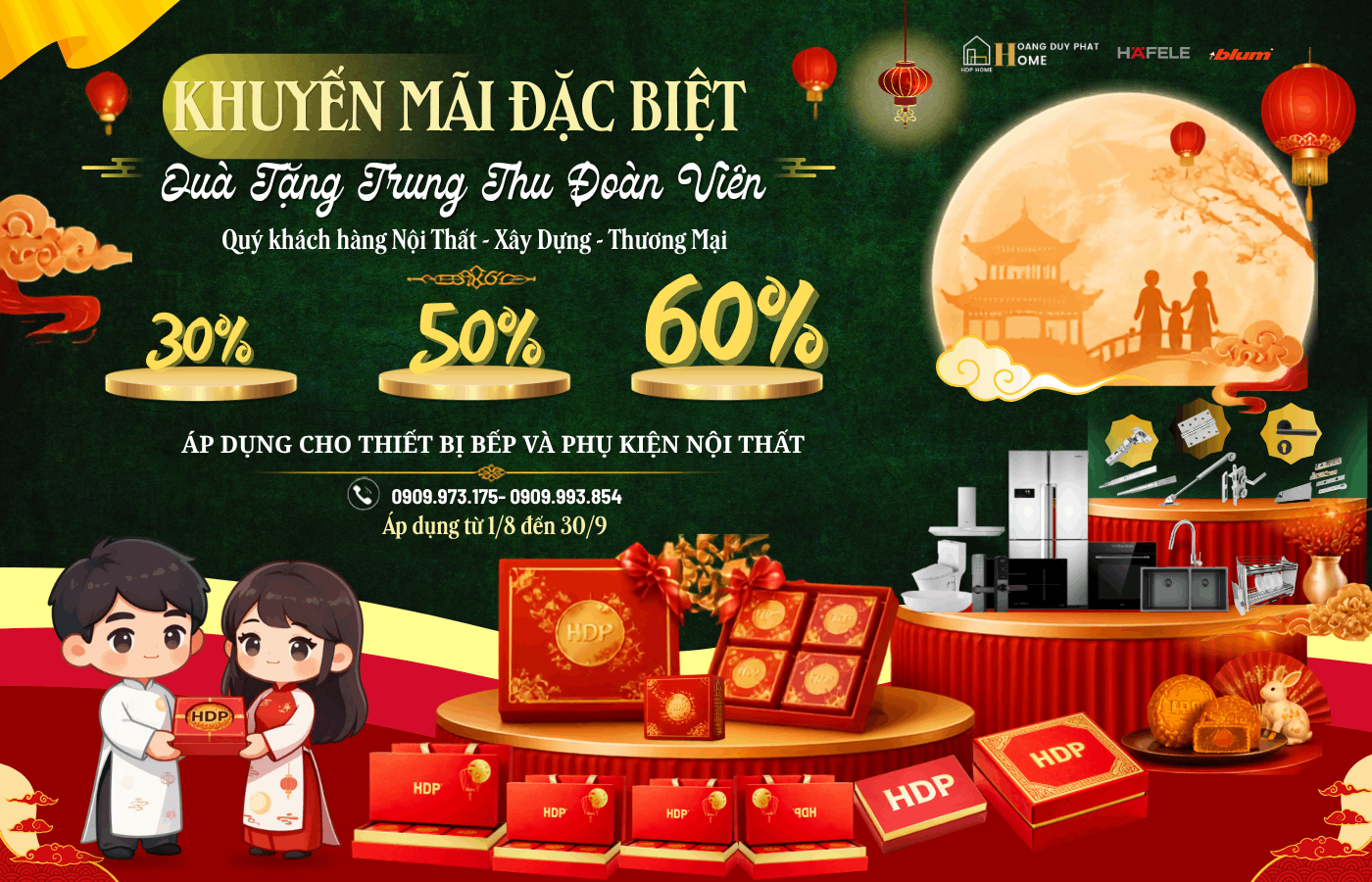 🎁 CHƯƠNG TRÌNH KHUYẾN MÃI TRUNG THU ĐOÀN VIÊN – 🥮QUÀ TẶNG CHÂN THÀNH" GIẢM 30% ĐẾN 60%++